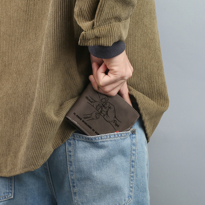 Portafoglio Uomo Personalizzato in Pelle – Incisione di 2-7 Nomi e Testo – Regalo Speciale per Papà | Jessemade