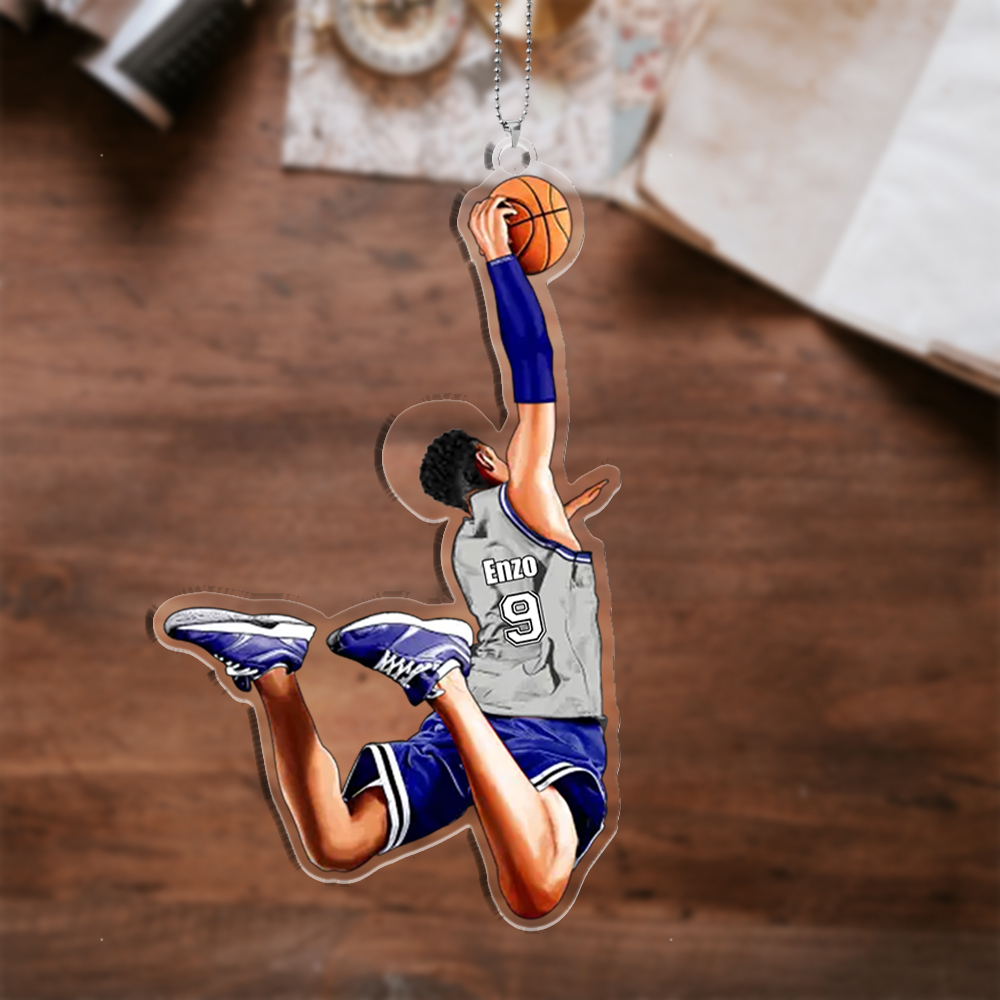 Portachiavi/Pendente pallacanestro con immagine personalizzato regalo di sport