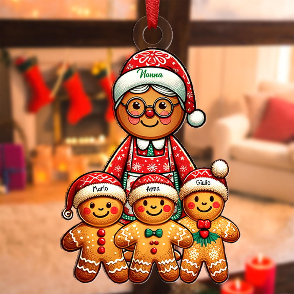 Pendente Natalizio Personalizzato in Acrilico per la Famiglia 1-10 nomi personalizzati decorazione per natale