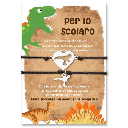 2PCS Braccialetto dinosauro regorabile regalo per bambina con carta e scatola