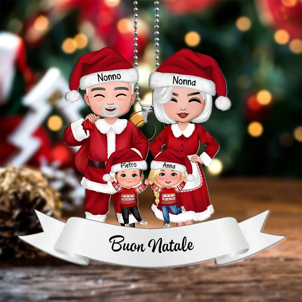 Pendente natalizio personalizzato - Regalo di Natale personalizzato con 3-8 nomi per nonno e nonna | Jessemade