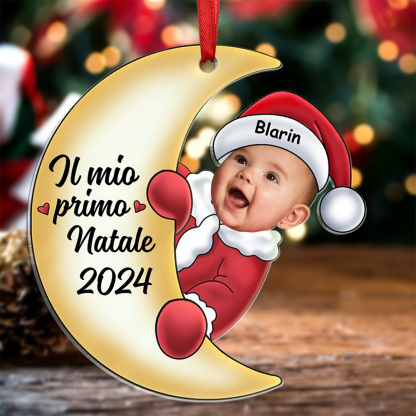 Ornamento di Natale a Forma di Luna Personalizzato per il Primo Natale del Bambino | Jessemade - Regalo di Natale per la famiglia