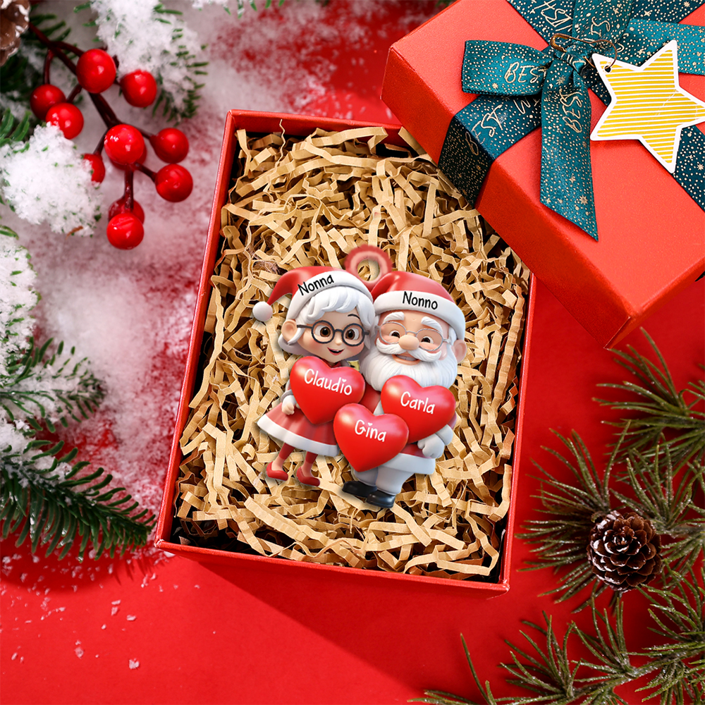 Decorazione Natalizia Personalizzata – 3-8 Nomi Personalizzati in Acrilico Regalo di Natale per Nonno/Nonna | Jessemade