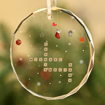 Decorazione Personalizzata con Nomi e Testi - Puzzle Scrabble Natalizio, Regalo di Natale per Famiglia | Jessemade