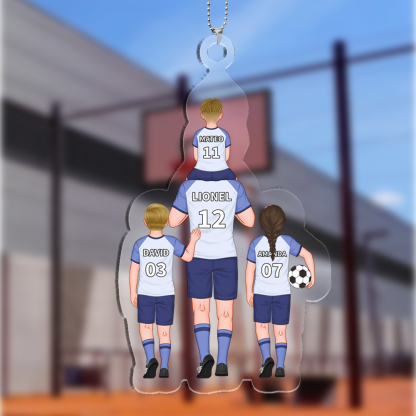Portachiavi/Hang Tag Personalizzato in Acrilico – Stile Calcio – Fino a 4 Nomi – Regalo Speciale per Papà | Jessemade