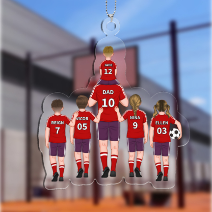 Portachiavi/Hang Tag Personalizzato in Acrilico – Stile Calcio – Fino a 4 Nomi – Regalo Speciale per Papà | Jessemade