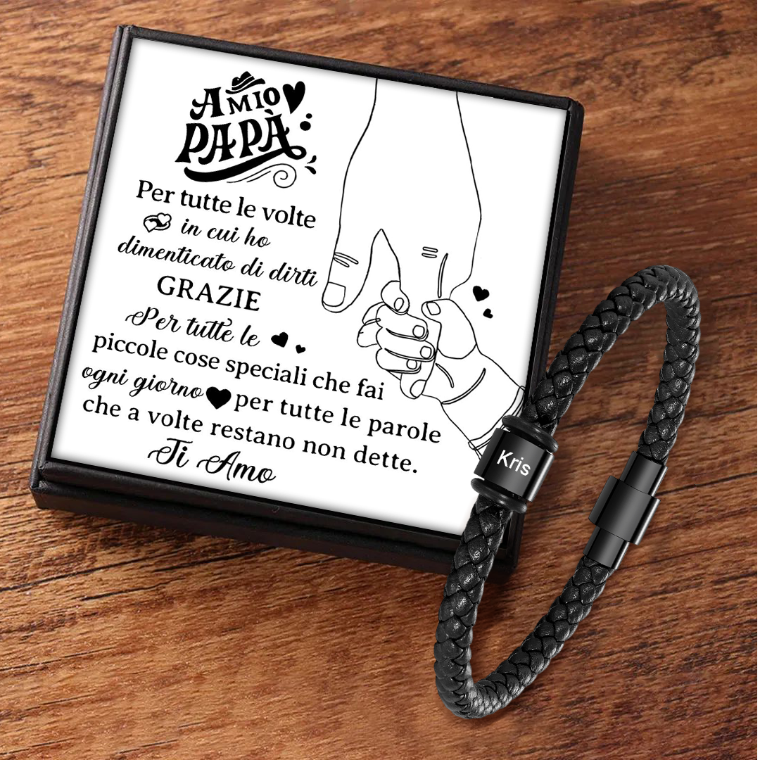 Bracciale Uomo Personalizzato – Incisione Nome – Regalo Speciale per P