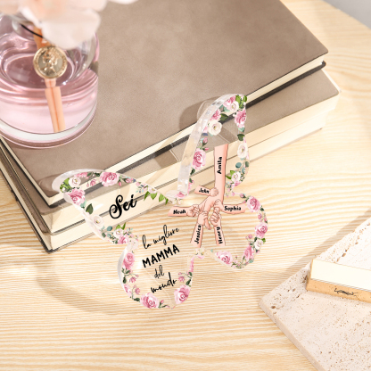 Decorazione Acrilica a Forma di Farfalla Personalizzata – Mano Nella Mano, 6 Nomi e Testo per Nonna o Mamma | Jessemade