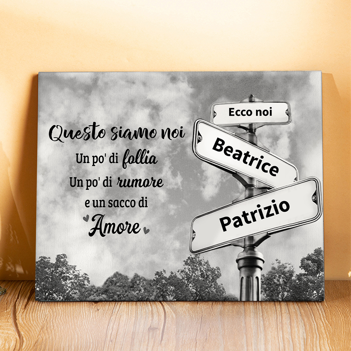 Questo siamo noi-Targa con nomi personalizzabili per famiglia