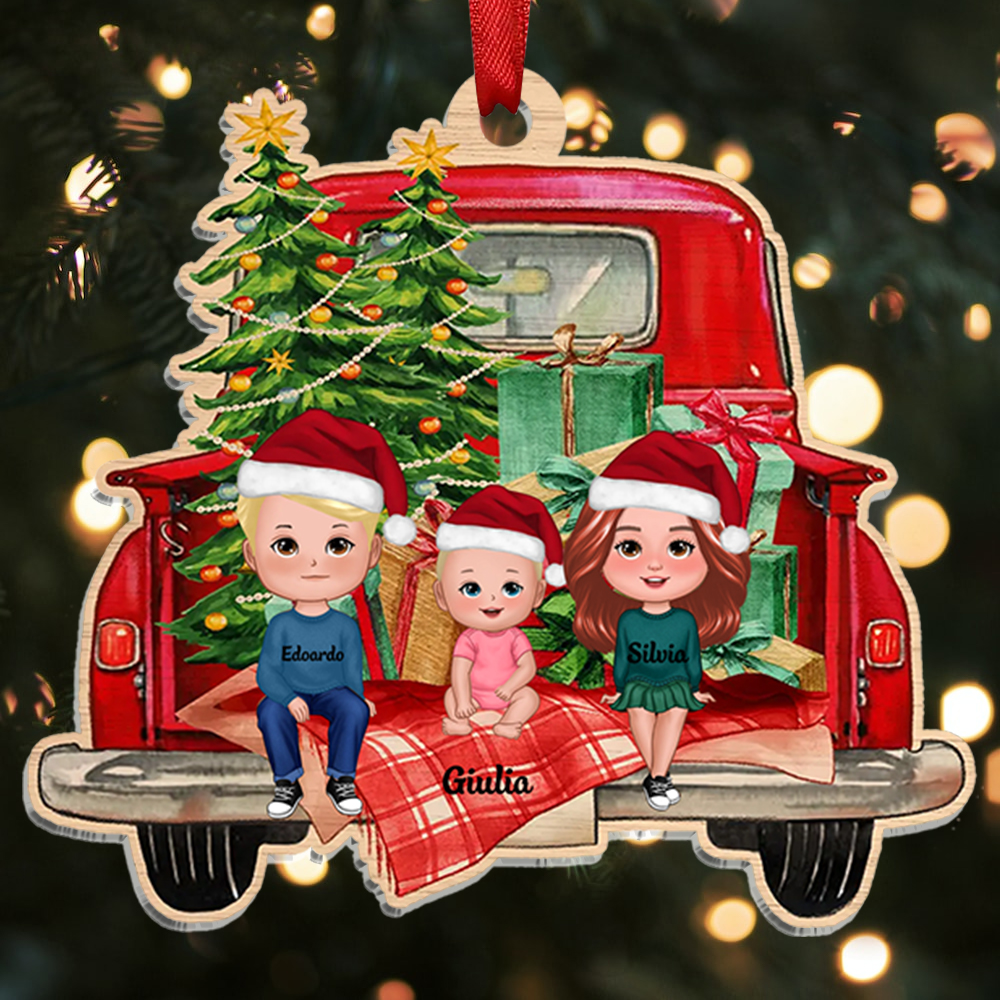 Bambini nella macchina-Portachiavi/Pendente acrilico con nomi personalizzati regalo per famiglia