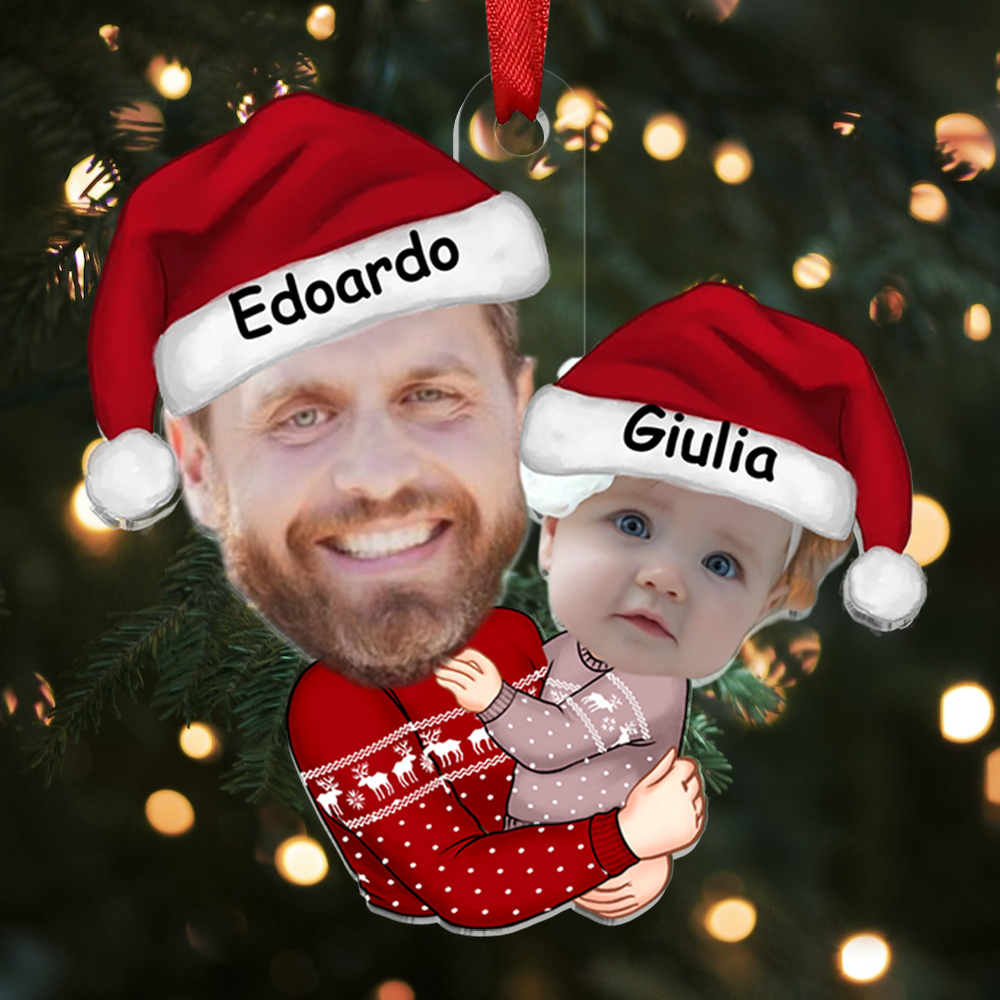 Portachiavi/Pendente acrilico con nomi e foto personalizzati regalo per famiglia