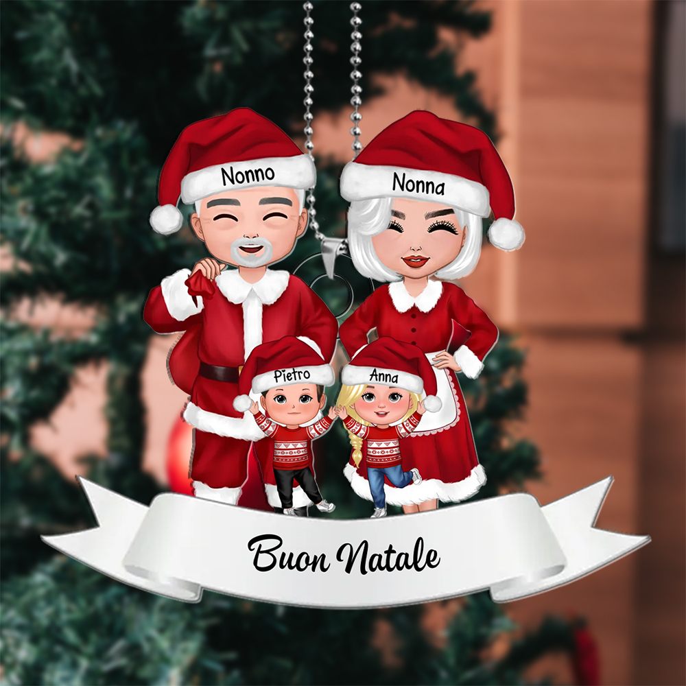 Pendente natalizio personalizzato - Regalo di Natale personalizzato con 3-8 nomi per nonno e nonna | Jessemade