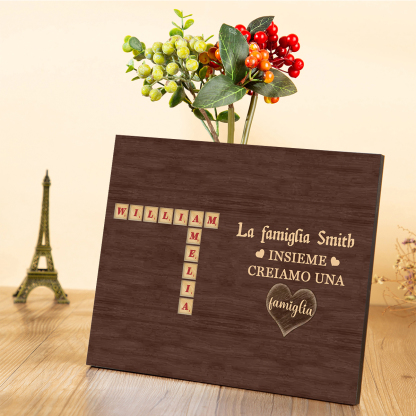 Jessemade IT Targa di legno mano a mano 1 nome personalizzabile regalo per nonno