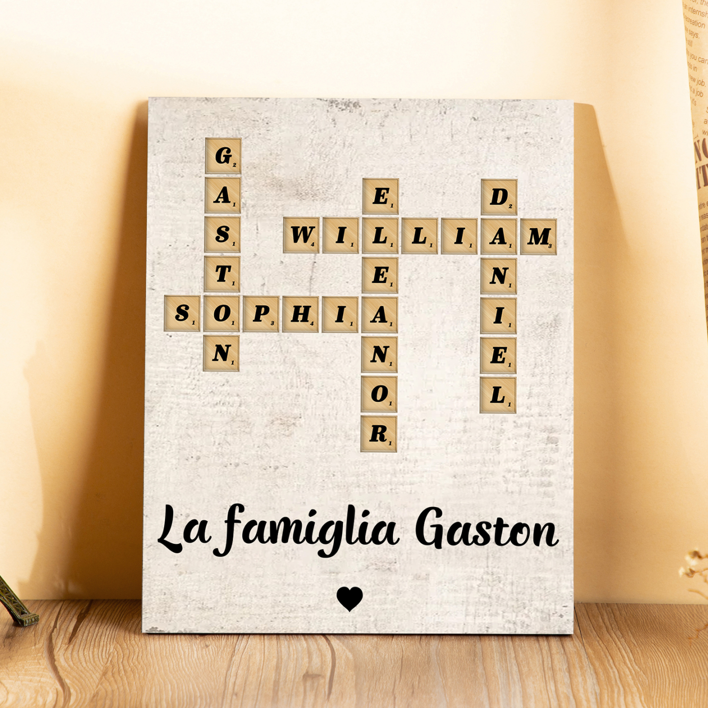 Targa in Legno Personalizzata - Incisioni Fino a 12 Nomi - Decorazione e Regalo di Natale per Famiglia | Jessemade