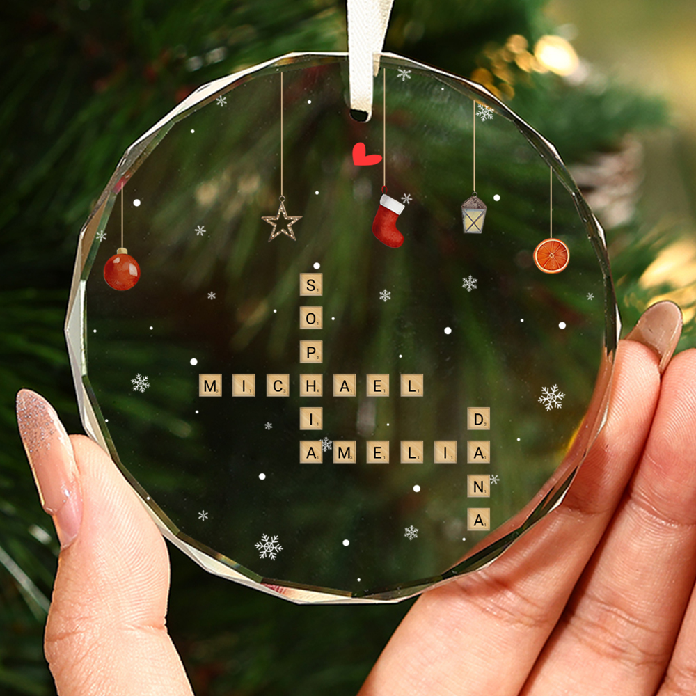 Decorazione Personalizzata con Nomi e Testi - Puzzle Scrabble Natalizio, Regalo di Natale per Famiglia | Jessemade