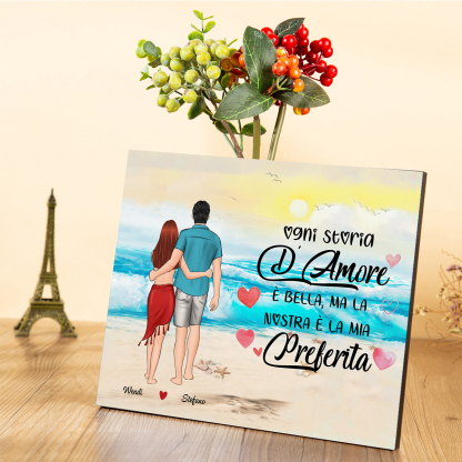Decorazione in Legno Personalizzata – con 2 Nomi – "Ogni Storia d’Amore è Bella, ma la Nostra è la Mia Preferita", Regalo di San Valentino per Lei/Lui | Jessemade