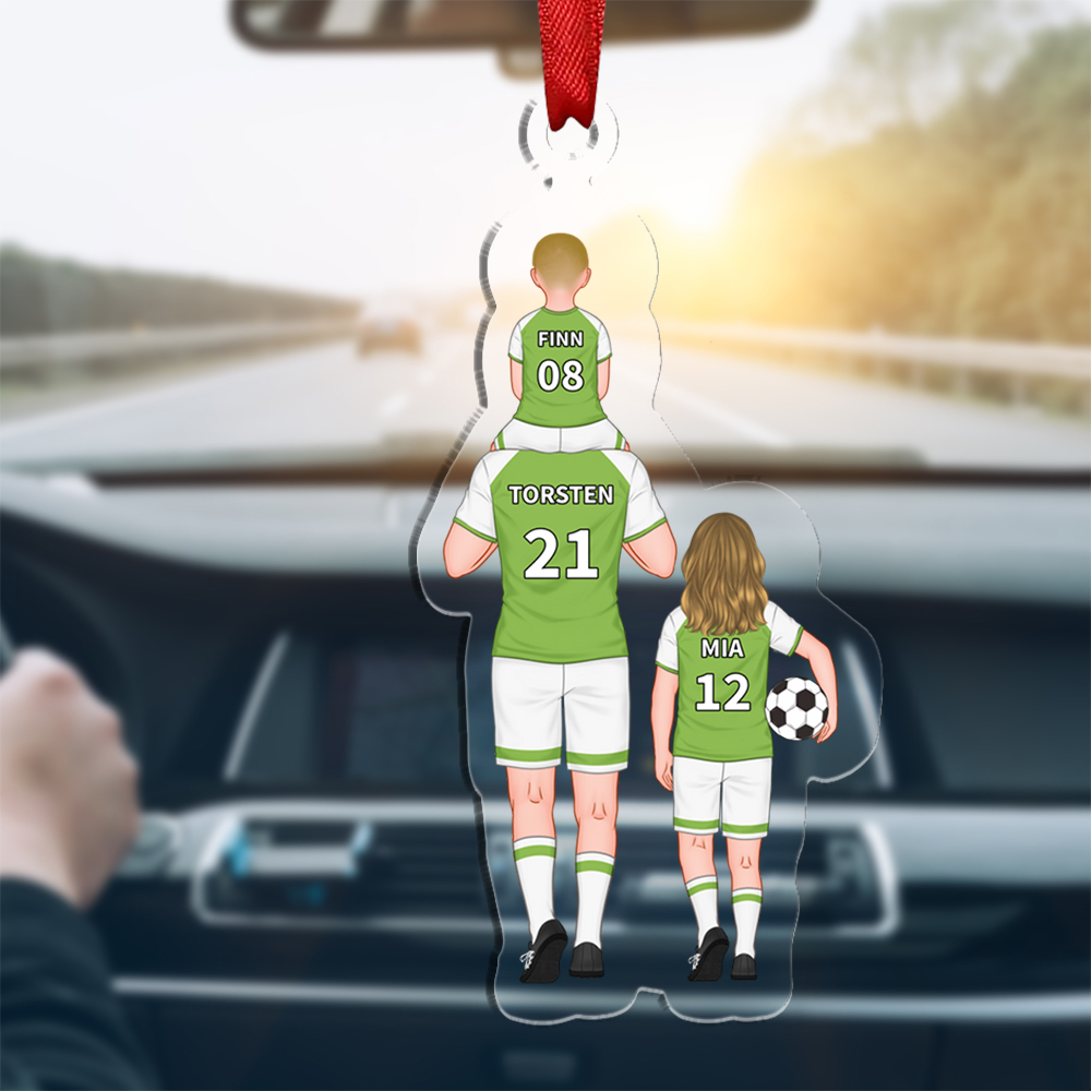 Portachiavi/Hang Tag Personalizzato in Acrilico – Stile Calcio – Fino a 4 Nomi – Regalo Speciale per Papà | Jessemade