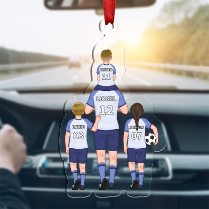 Portachiavi/Hang Tag Personalizzato in Acrilico – Stile Calcio – Fino a 4 Nomi – Regalo Speciale per Papà | Jessemade