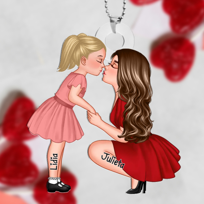 Portachiavi Acrilico Personalizzato – Mamma & Figlio/Figlia con Nome –Regalo Speciale | Jessemade