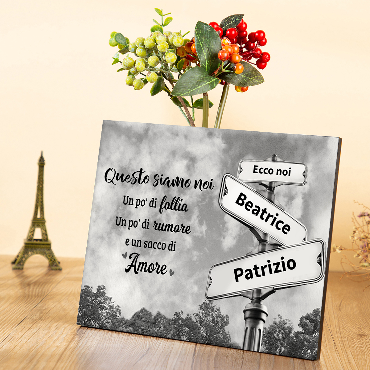 Questo siamo noi-Targa con nomi personalizzabili per famiglia