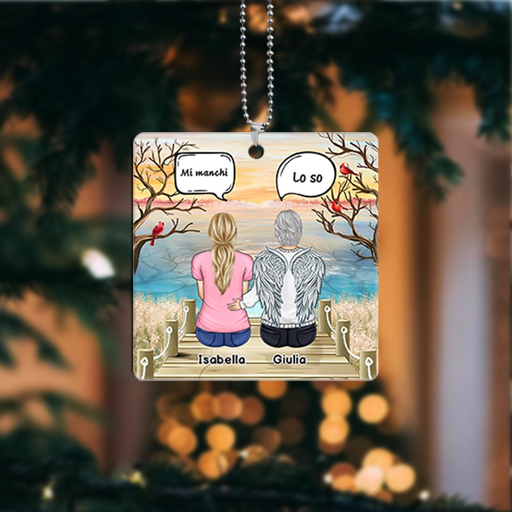 Portachiavi/Pendente acrilico nonna commemorativo con immagine e nomi personalizzati regalo per nonna
