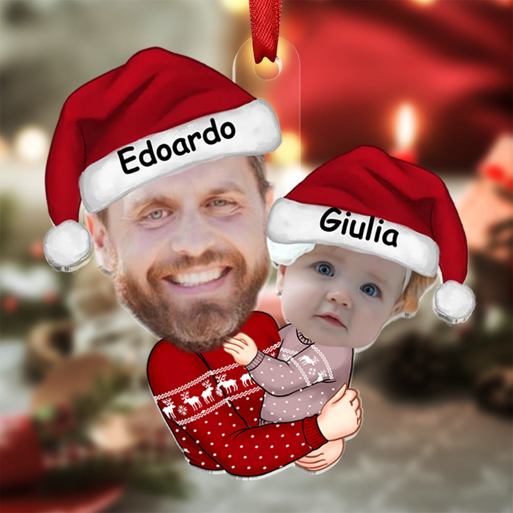 Portachiavi/Pendente acrilico con nomi e foto personalizzati regalo per famiglia