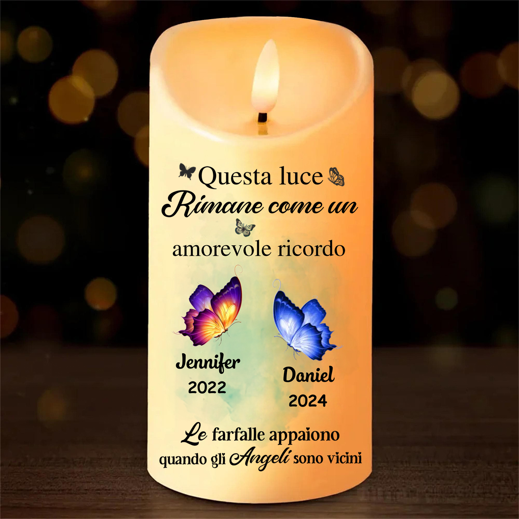 [Copy]Candela Natalizia LED Personalizzata con 2-12 Nomi, Testo, Data e Design a Cruciverba – Regalo di Natale per la Famiglia | Jessemade