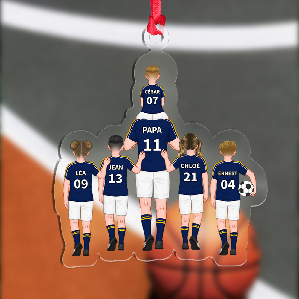 Portachiavi/Hang Tag Personalizzato in Acrilico – Stile Calcio – Fino a 4 Nomi – Regalo Speciale per Papà | Jessemade