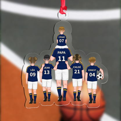 Portachiavi/Hang Tag Personalizzato in Acrilico – Stile Calcio – Fino a 4 Nomi – Regalo Speciale per Papà | Jessemade