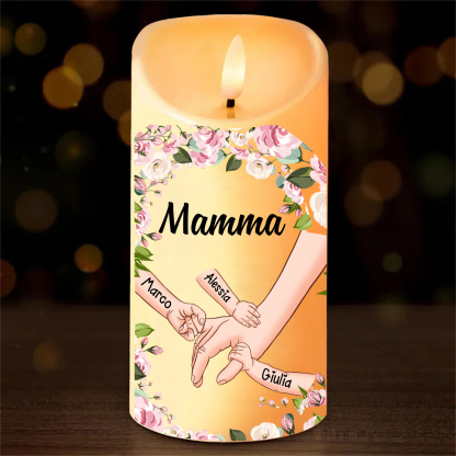 Candela Natalizia LED Personalizzata con Nome – Regalo Commemorativo per Mamma | Jessemade