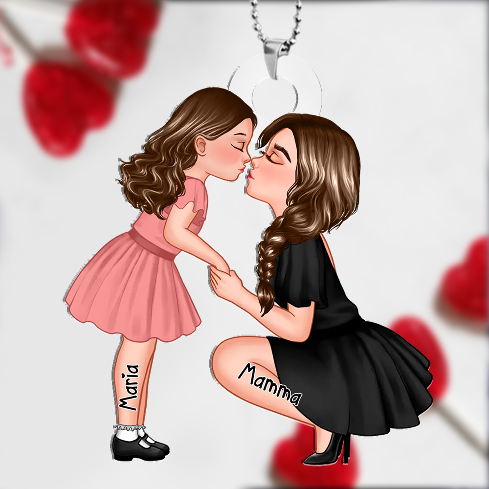 [Copy]Portachiavi Acrilico Personalizzato – Mamma & Figlio/Figlia con 2 Nomi – Accessorio Calcio Regalo Speciale | Jessemade