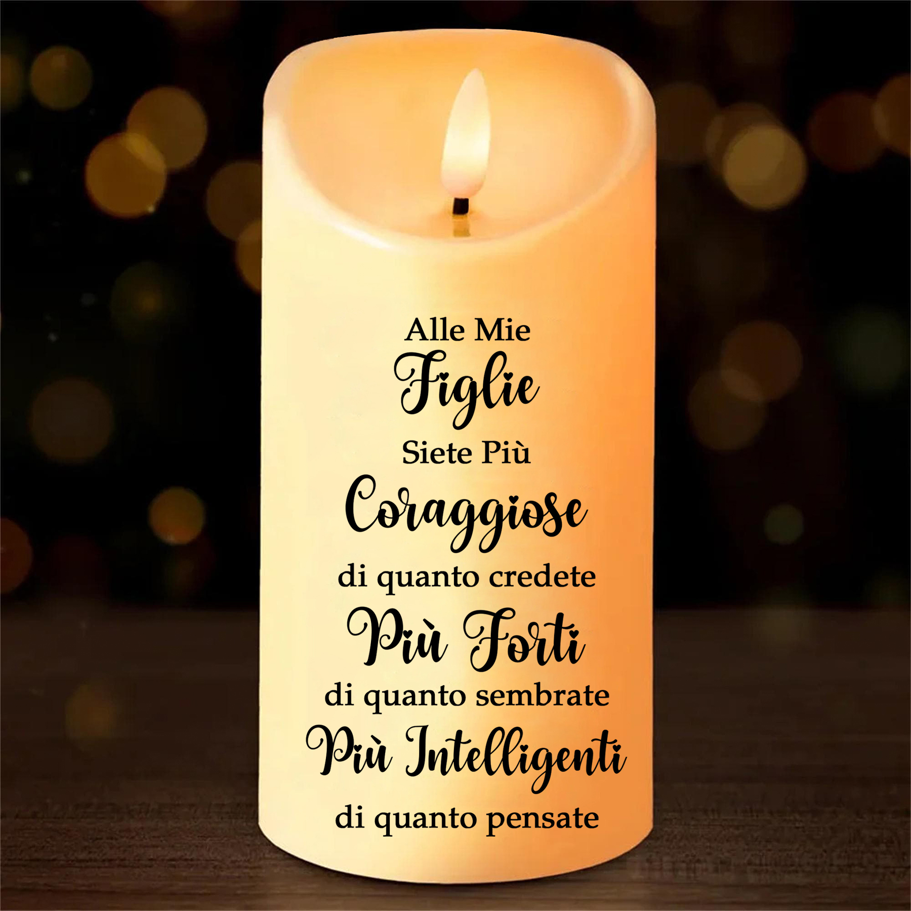 Candela LED Personalizzata – Con 2-4 Figure e Nomi – Regalo Speciale per la Festa della Mamma