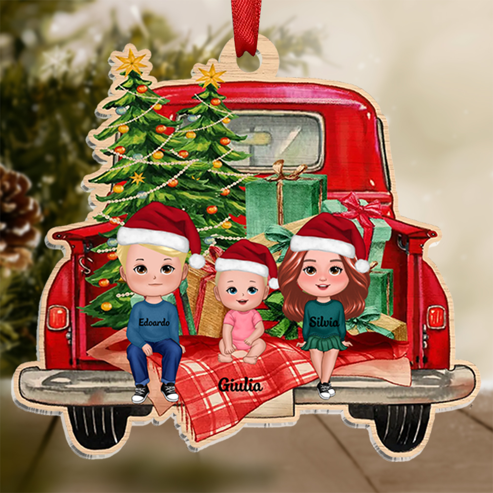 Bambini nella macchina-Portachiavi/Pendente acrilico con nomi personalizzati regalo per famiglia