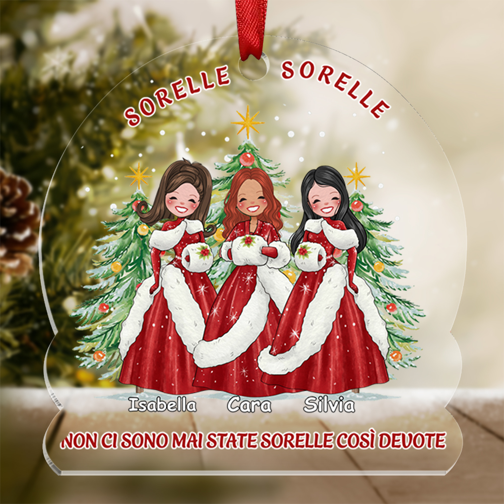 Sorelle sorelle-Portachiavi/Pendente acrilico con nomi personalizzati regalo per amica/sorella