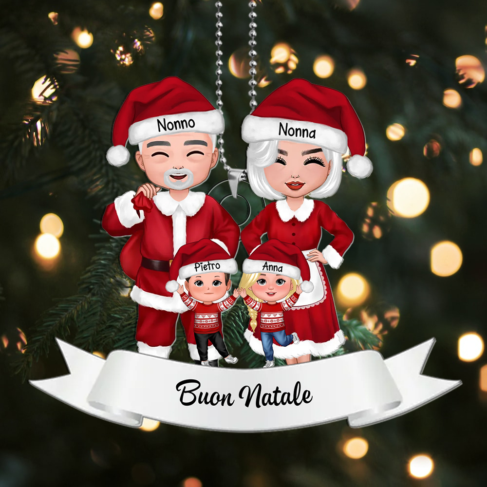 Pendente natalizio personalizzato - Regalo di Natale personalizzato con 3-8 nomi per nonno e nonna | Jessemade