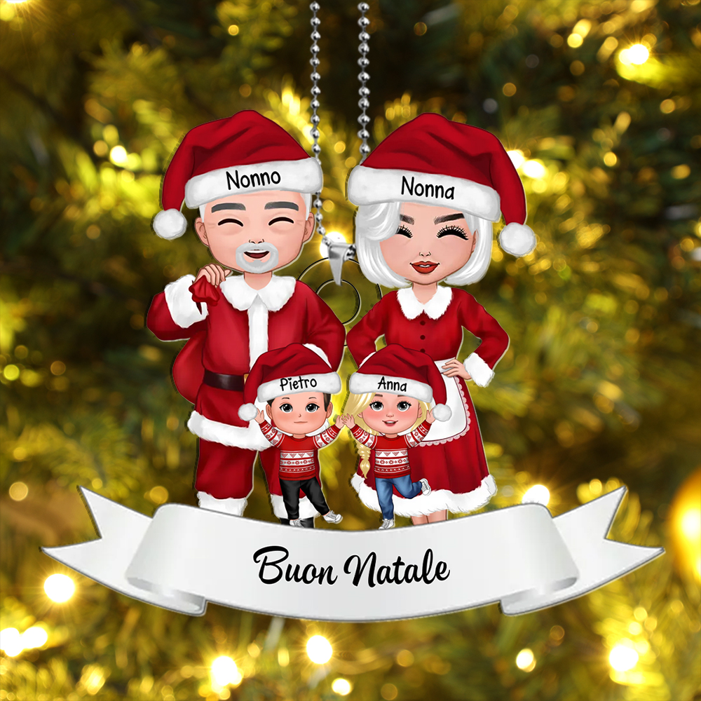 Pendente natalizio personalizzato - Regalo di Natale personalizzato con 3-8 nomi per nonno e nonna | Jessemade