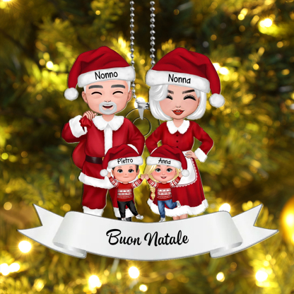 Pendente natalizio personalizzato - Regalo di Natale personalizzato con 3-8 nomi per nonno e nonna | Jessemade