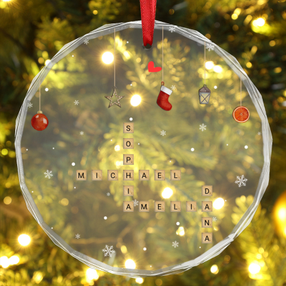 Decorazione Personalizzata con Nomi e Testi - Puzzle Scrabble Natalizio, Regalo di Natale per Famiglia | Jessemade