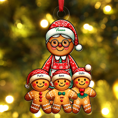 Pendente Natalizio Personalizzato in Acrilico per la Famiglia 1-10 nomi personalizzati decorazione per natale