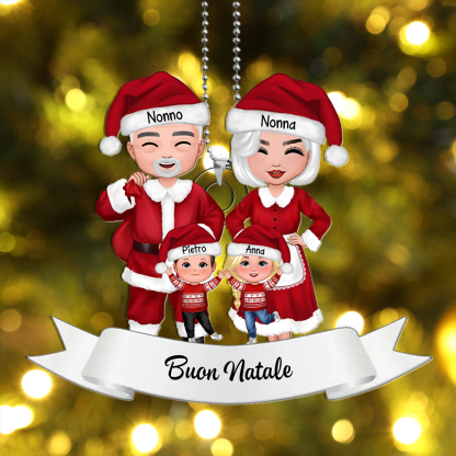 Pendente natalizio personalizzato - Regalo di Natale personalizzato con 3-8 nomi per nonno e nonna | Jessemade