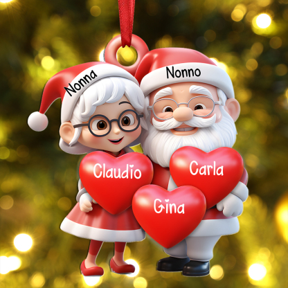 Decorazione Natalizia Personalizzata – 3-8 Nomi Personalizzati in Acrilico Regalo di Natale per Nonno/Nonna | Jessemade