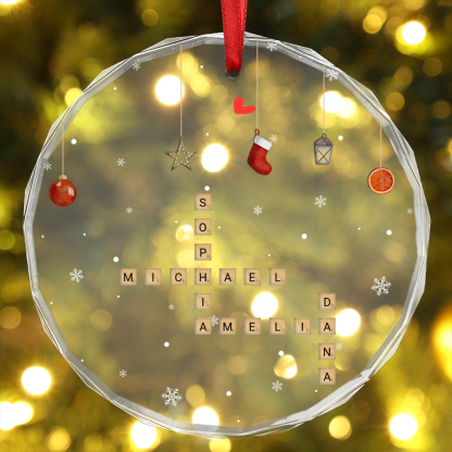 Decorazione Personalizzata con Nomi e Testi - Puzzle Scrabble Natalizio, Regalo di Natale per Famiglia | Jessemade