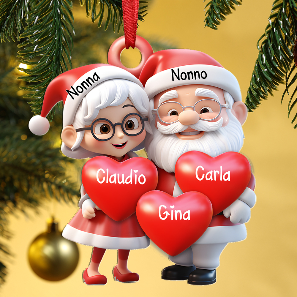 Decorazione Natalizia Personalizzata – 3-8 Nomi Personalizzati in Acrilico Regalo di Natale per Nonno/Nonna | Jessemade