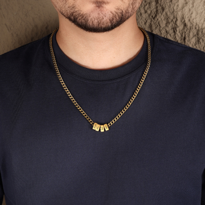 Collana Cuban Link personalizzata da uomo con 1–6 nomi