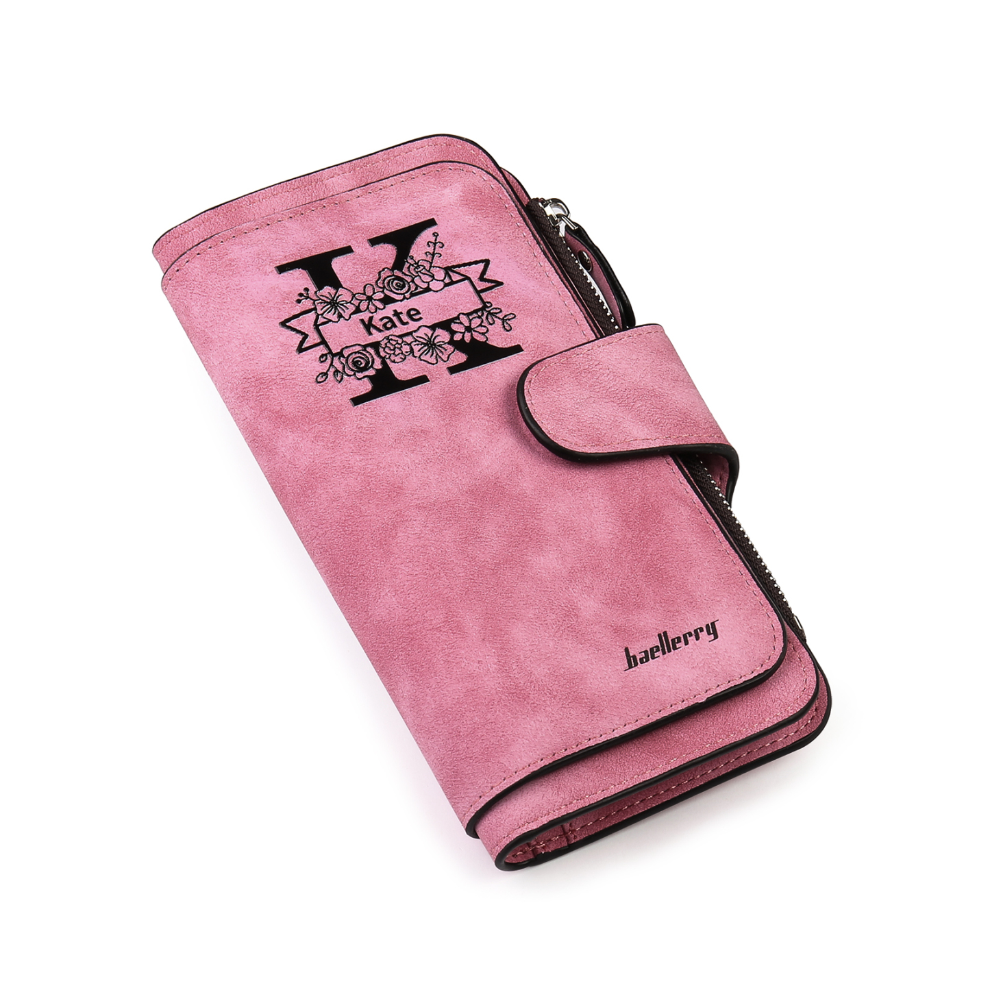 Portafoglio in PU pelle con 1 letetra & 1 testo & 1 nome & 1 foto personalizzati per mamma/nonna