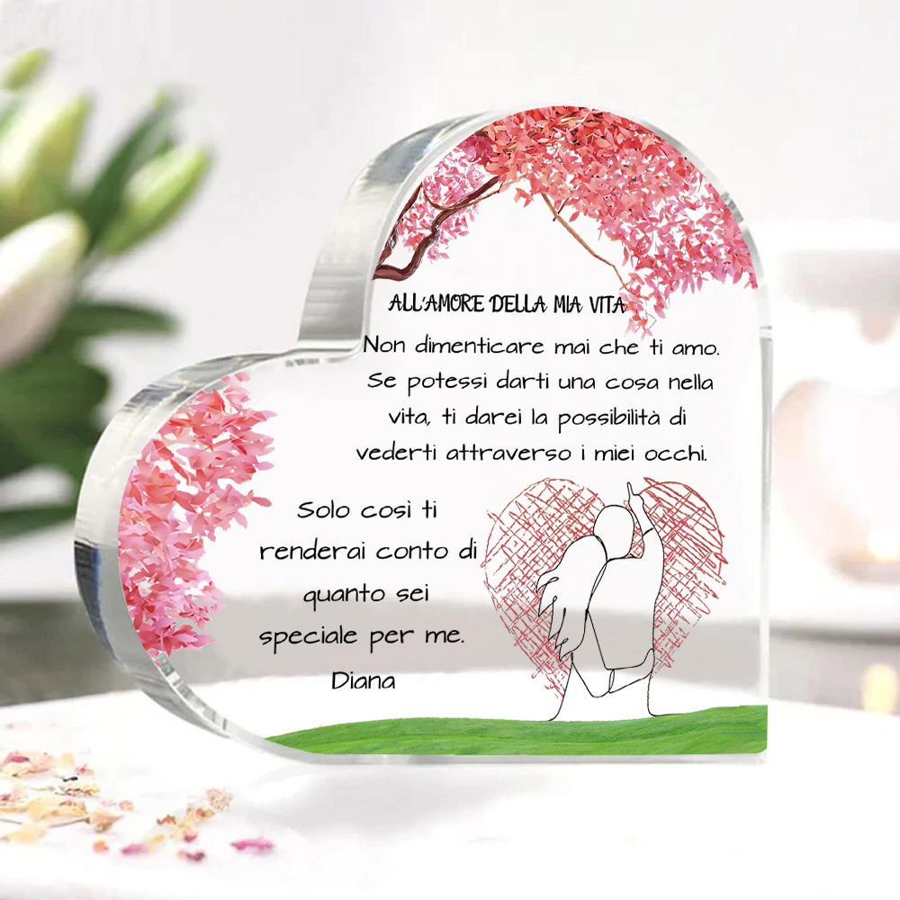 All'Amore della mia vita-deco acrilica sentimentale per coppia moglie marito anniversario 