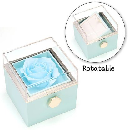 Scatola di rosa rotante premium per gioielli