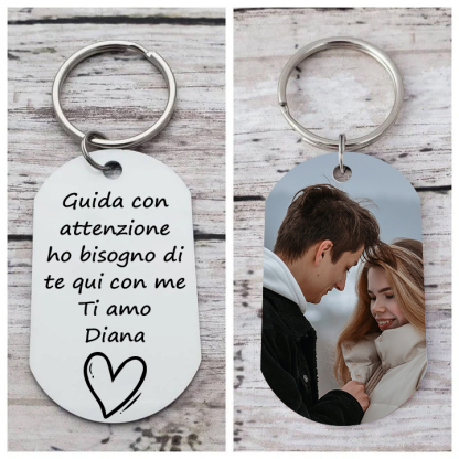 Portachiavi Acciaio 316L Incisione KXC001 - Spedizione Gratuita