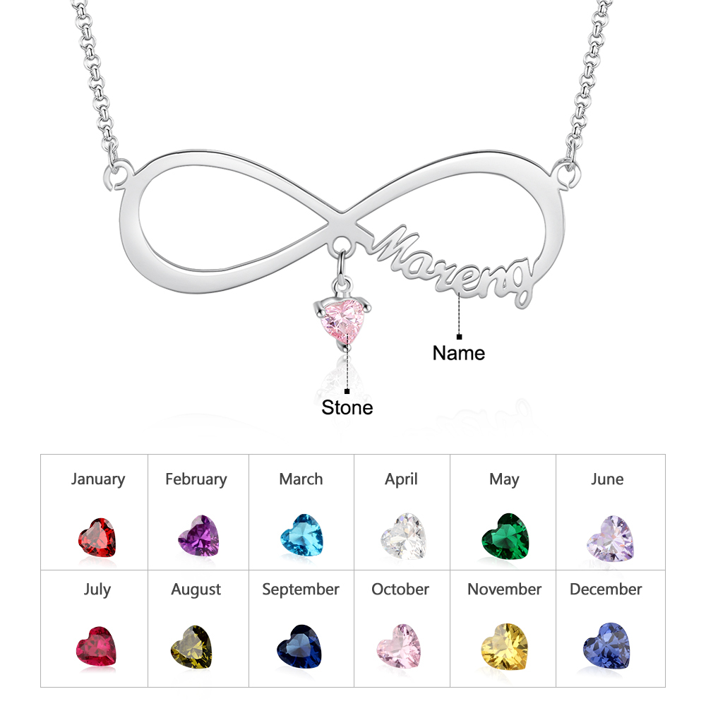 Collana Forever love infinito 1 nome 1 pietra per lei