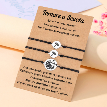 Tarassaco Tornare a Scuola braccialetti gruppi mamma e figli